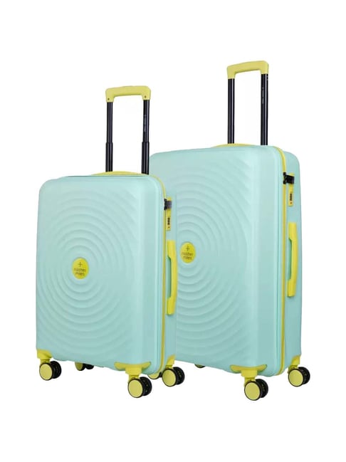 Nasher Miles Goa Hard-sided Polypropylene Luggage Set of 2 Cyan Green Trolley Bags (55 & 65 Cm)