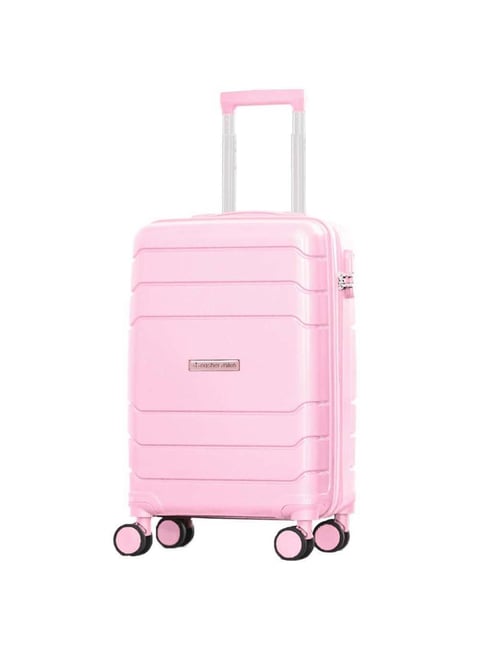 Pink best sale suitcase trolley