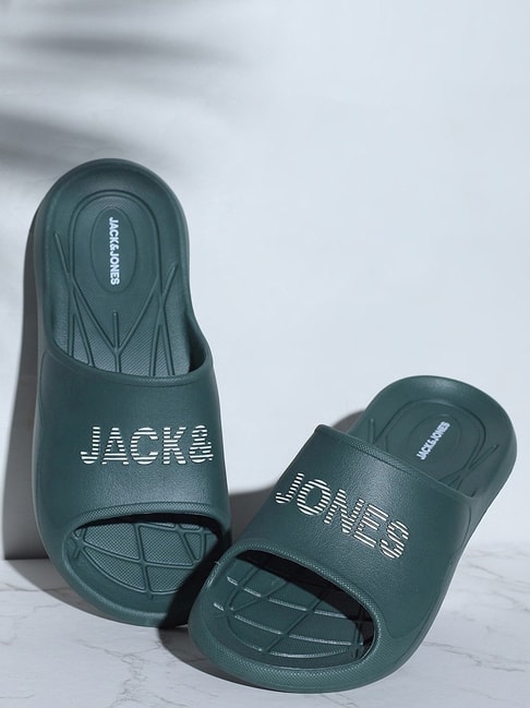 Mens JACK & JONES Slippers | Logo Pool Slides — Kay Morgan Gurr-happymobile.vn