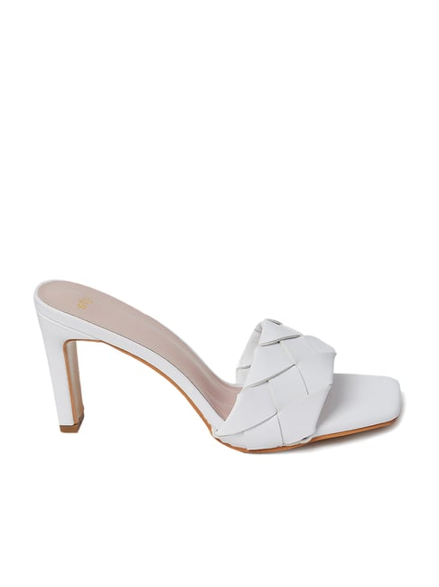 White discount square sandals