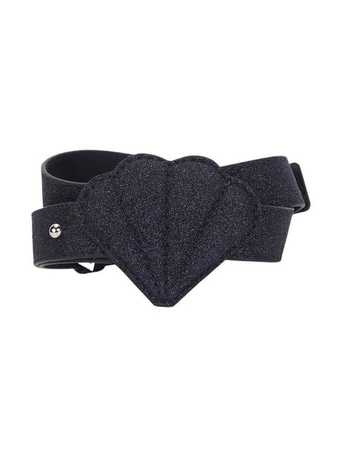 United Colors of Benetton Black Shimmer Casual Belt for Girls