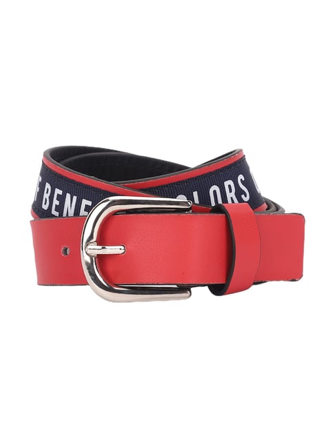 United Colors of Benetton Red Printed Casual Belt for Boys