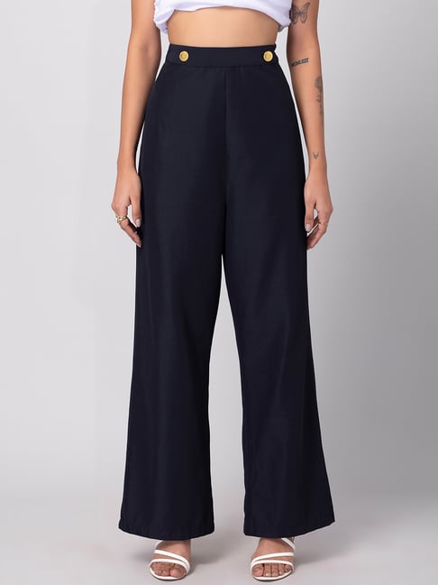 Side Button Slit Casual Trousers Wide Leg Pants - China Trousers and Pants  price | Made-in-China.com