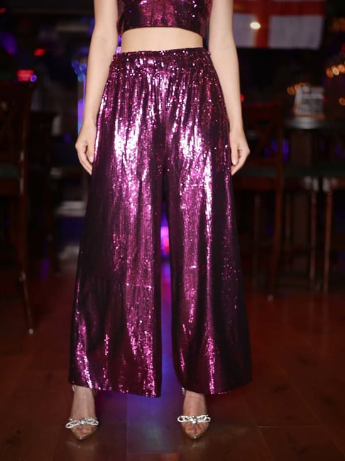 Sera Purple Embellished Palazzos-picture-12