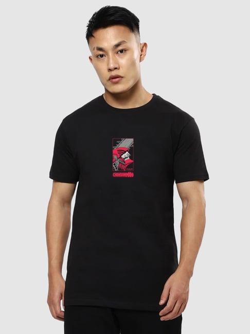 Buy Men's Black Graphic Printed T-shirt Online at Bewakoof