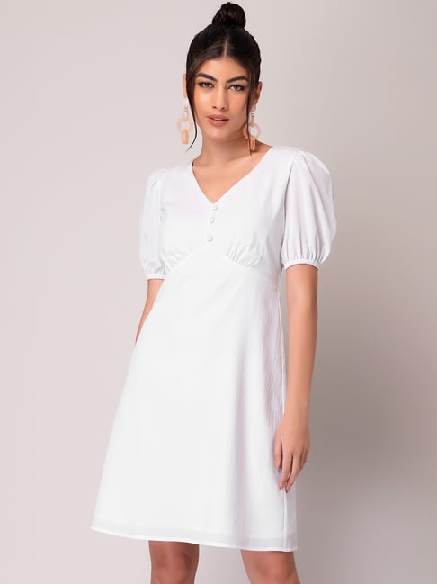 chinese dress ladies Beau Blue Double Ruffled Sleeves Buttoned A-line Collared Mini Denim Dress main image 1