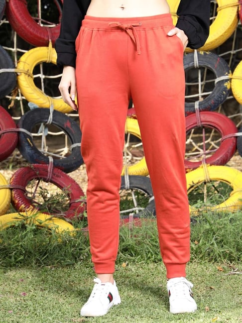 Sera Orange Cotton Joggers