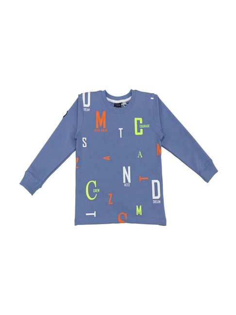 Cavio Kids Sky Blue Printed Full Sleeves T-Shirt-picture-16