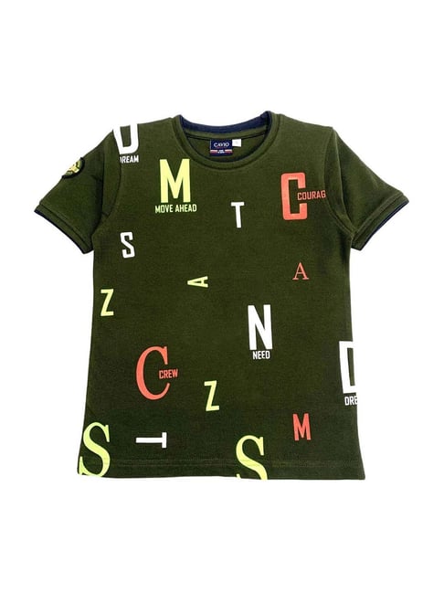 Cavio Boys Olive Printed T-Shirt-picture-20