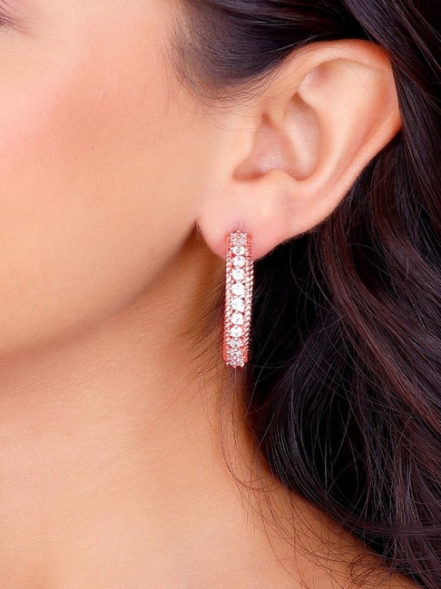 Bloomingdales Black Diamond Huggie Hoop Earrings in 14K Rose Gold 020  ct tw  100 Exclusive  Bloomingdales