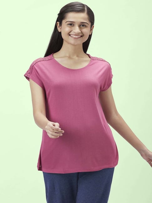 Dreamz by Pantaloons Pink Cotton Printed Top