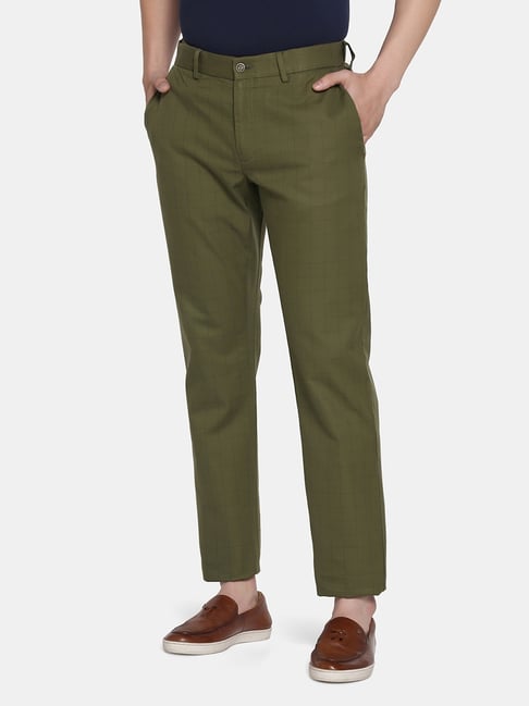 WANYNG pants for men Male Casual Business Solid Slim Pants Zipper Fly  Pocket Cropped Pencil Pant Trousers Casual Green 2XL - Walmart.com