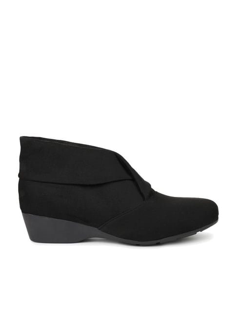 Black wedge heel booties new arrivals