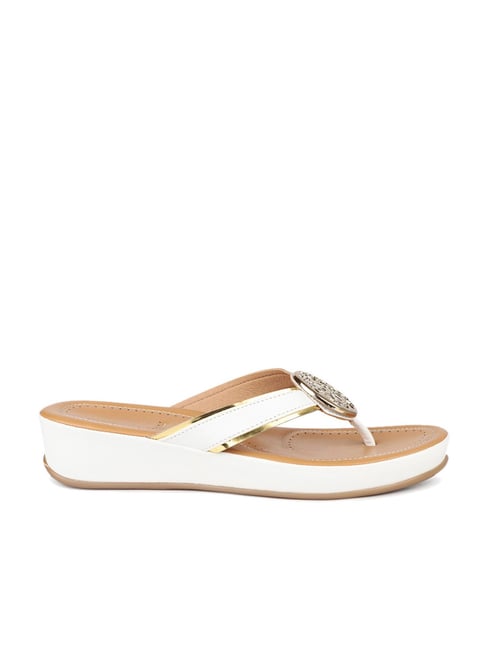 Inc 5 Inc.5 Women's White Thong Wedges