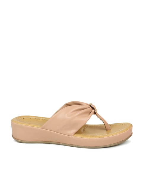 Inc 5 Inc.5 Women's Peach Thong Wedges