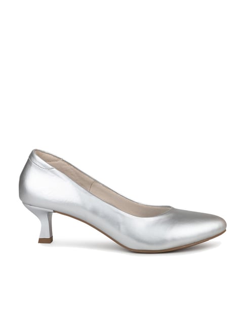 Spring Low Heel Shoes for Women Pu Leather Solid Color Silver Shoes Gold Low -heels 3.0cm Size 35-41 Pointed Toe Comfortable