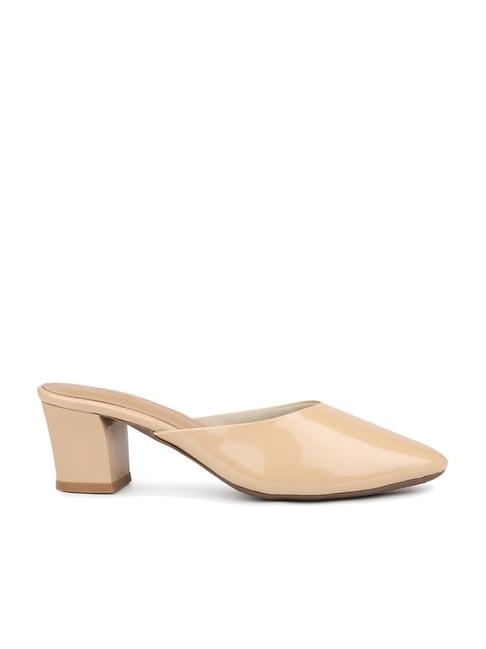 Nude mule block discount heel