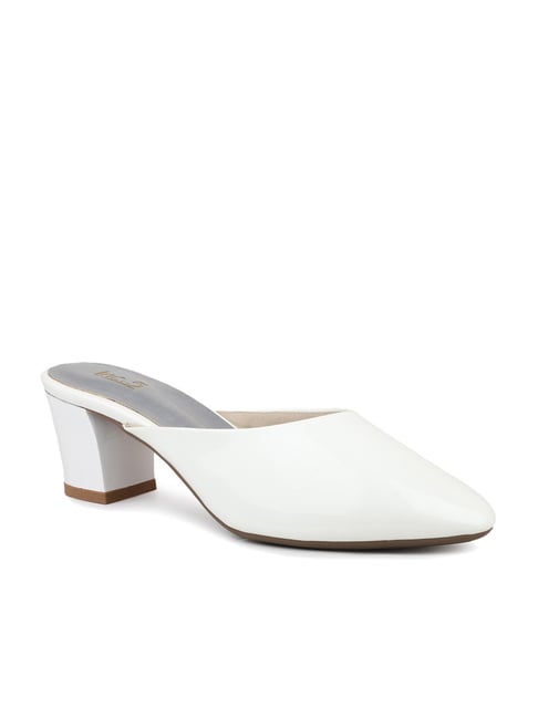 White outlet pointed mule