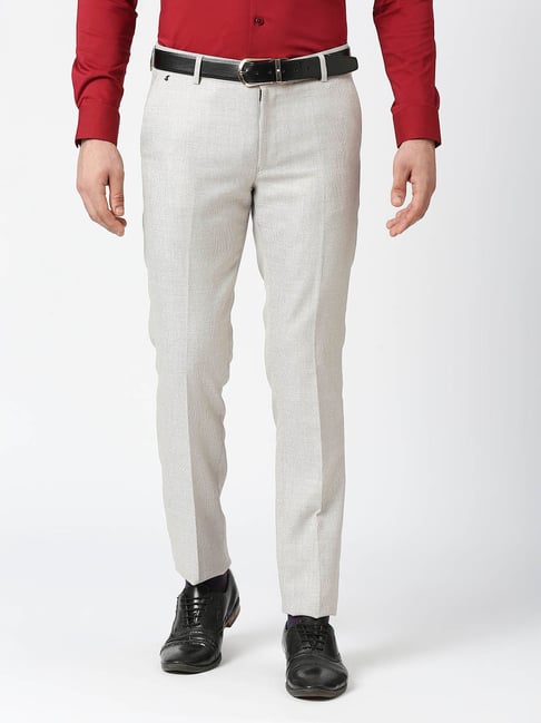 Italian Tailored Fit Light Grey Trousers | Buy Online at Moss