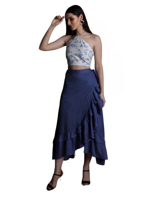 FLAWLESS Violet Wrap Maxi Skirt Price in India