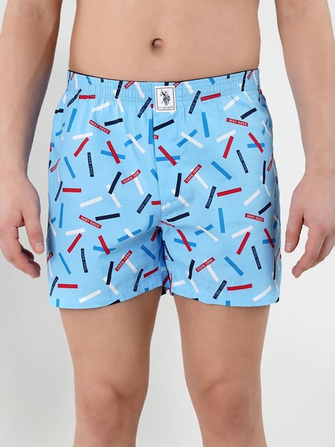 U.S. Polo Assn. Sky Blue Printed Cotton Boxers-picture-11
