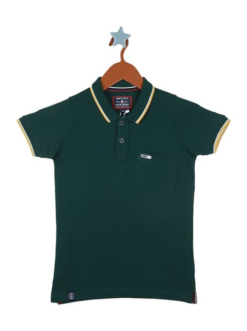 Monte Carlo Kids Green Solid Polo T-Shirt-picture-12