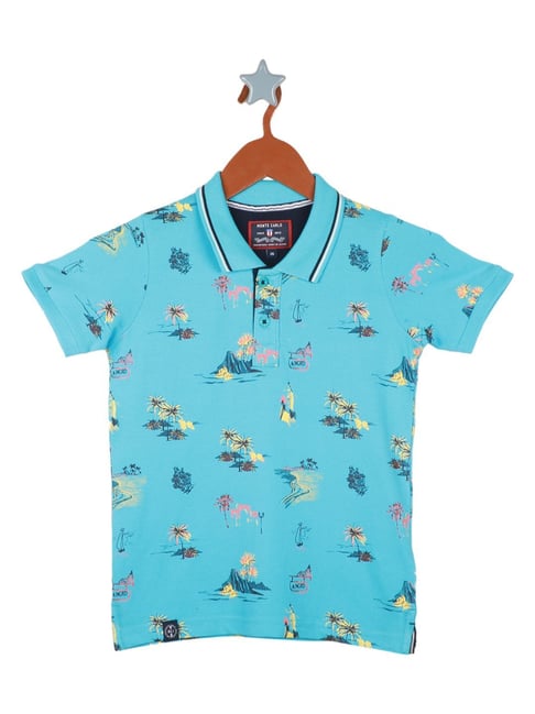 Monte Carlo Kids Blue Printed Polo T-Shirt-picture-36