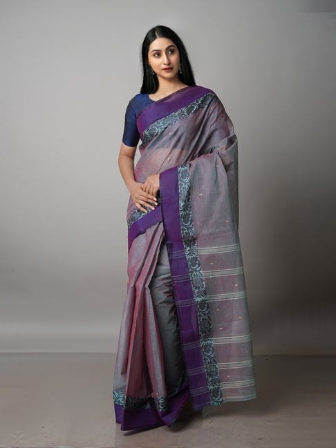 Unnati Silks Green Woven Saree With Blouse Price in India