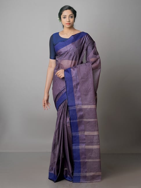 Unnati Silks Light Purple Woven Saree With Blouse Price in India
