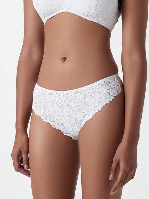Superstar by Westside White Lace Design Briefs Price in India