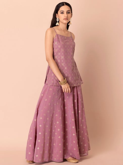 Indya Pink Printed Tunic & Palazzo Set Price in India