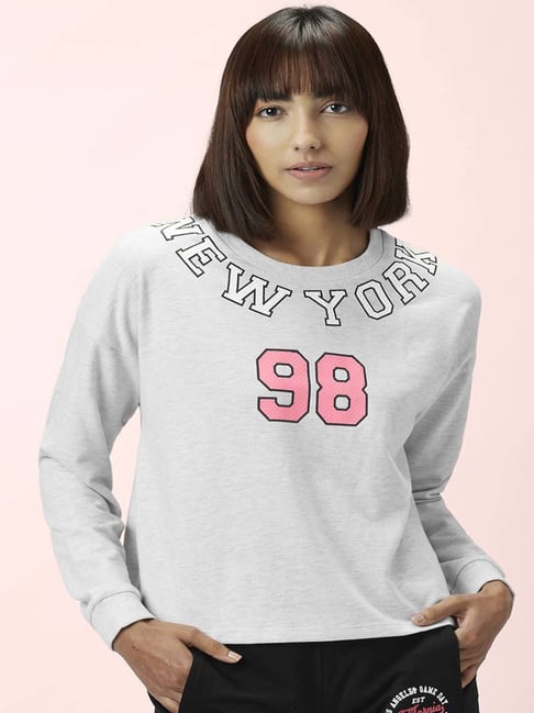 Ajile by Pantaloons Grey Cotton Printed Sports Sweatshirt-picture-33