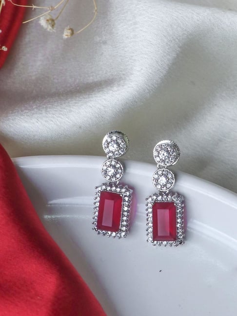 Elegant silver rhinestone drop earrings | Drop earrings, Silver rhinestone,  Silver fashion