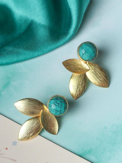 Details 71+ turquoise and gold stud earrings best - 3tdesign.edu.vn