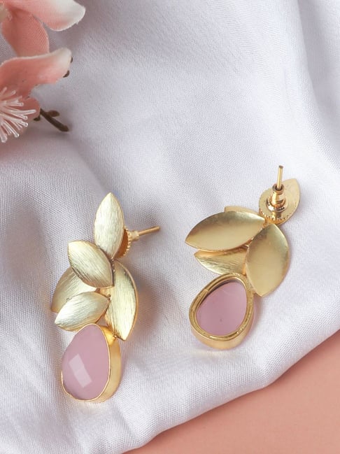 Flipkart.com - Buy Today Fashion New Trending Floral Golden Pink Earrings  for Women Brass Jhumki Earring Online at Best Prices in India