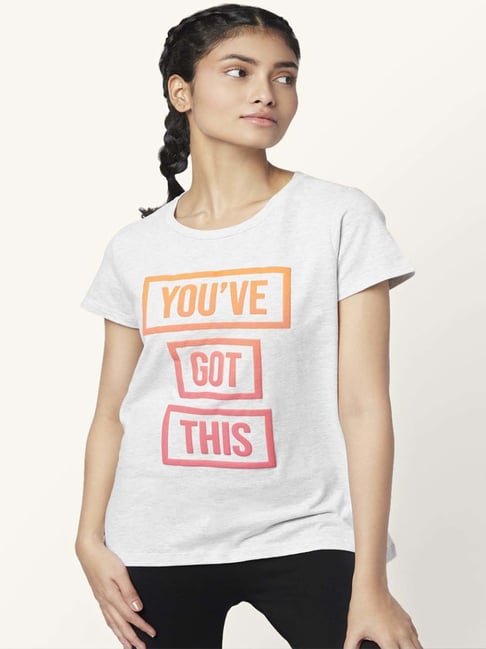 Ajile by Pantaloons Grey Cotton Graphic Print Sports T-Shirt-picture-62