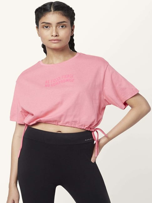 Ajile by Pantaloons Pink Cotton Graphic Print Sports Top-picture-184