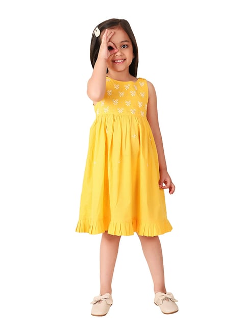 Buy Matching Mom Daughter Outfits Gift, Yellow Maxi Flair Gown Dress,  Georgette Fabric With Embroidery & Ruffle Work, Ethnic Wear Mom and Me  Online in India - E… | Children fashion girls