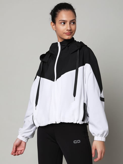 SILVERTRAQ Black White Color-Block Sports Jacket