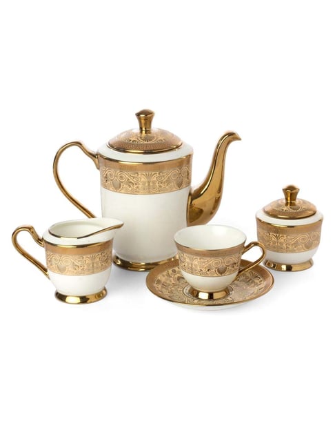 Buy JCPL Golden Ceramic Tea Set at Best Price @ Tata CLiQ