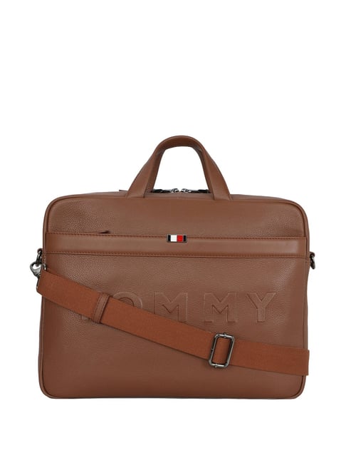 Tommy hilfiger leather messenger on sale bag