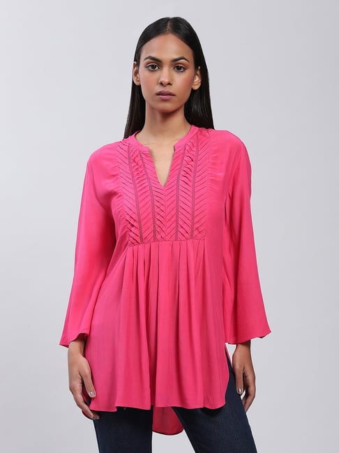 Label Ritu Kumar Hot Pink Top Price in India