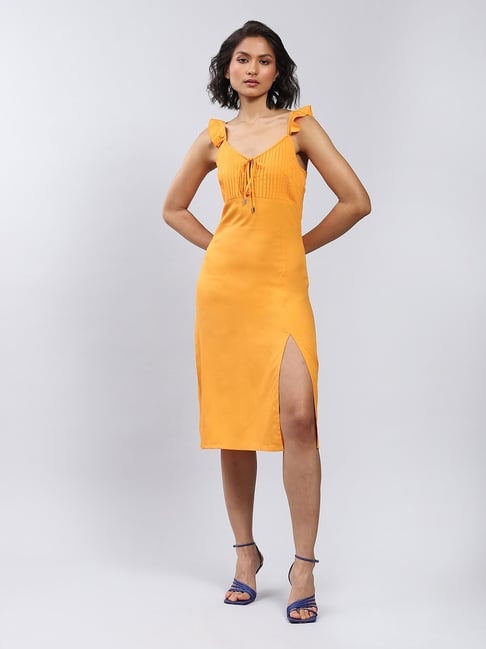 Label Ritu Kumar Orange Midi Dress Price in India