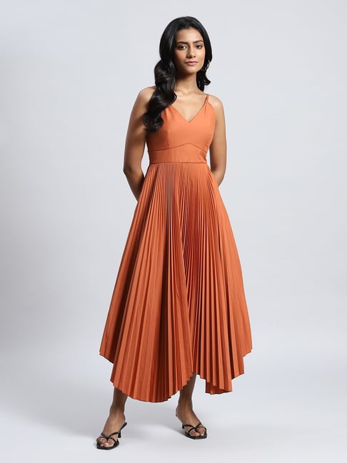 Label Ritu Kumar Light Brown High-Low Dress Price in India
