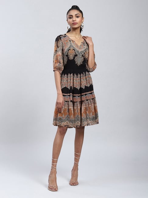 Buy Coral Printed Maxi Dress Online - Label Ritu Kumar International Store  View