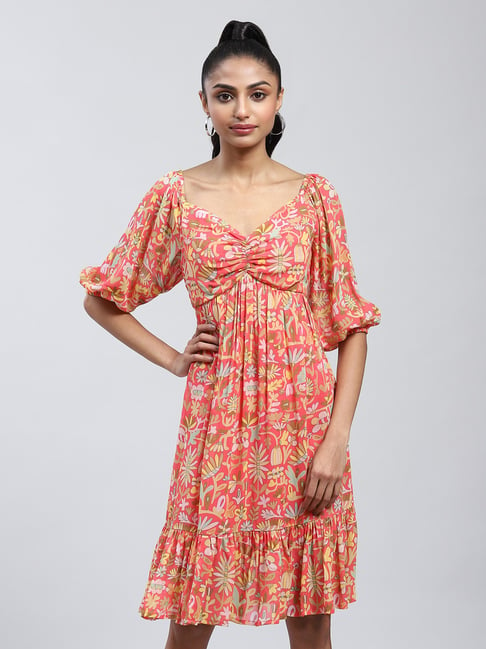 Label Ritu Kumar Coral Printed A Line Dress Price in India