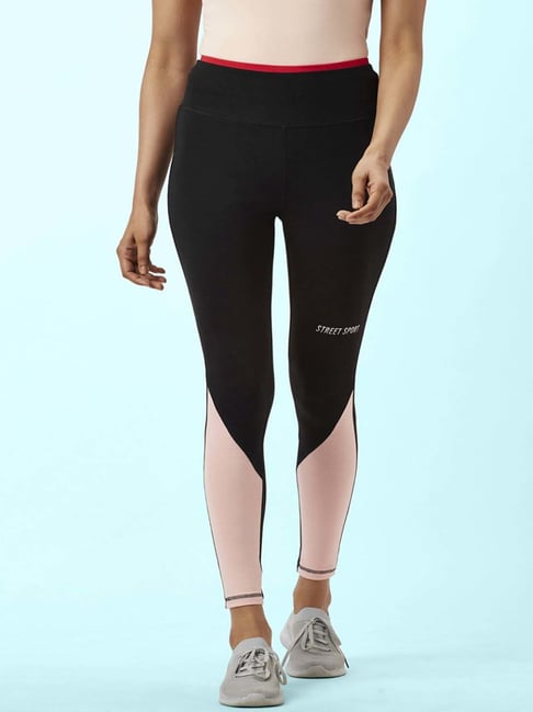 Ajile by Pantaloons Black Cotton Printed Tights