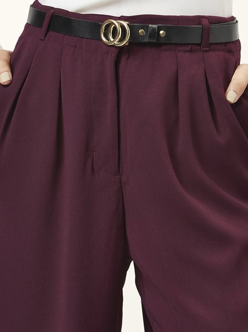 Women Pants Shorts  Skirts  Buy women bottomwear in India  Tagged  Maroon MAGRE