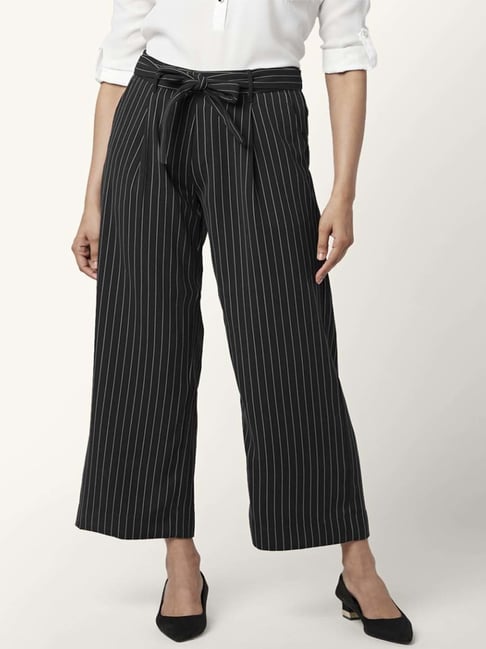 Stripe Wide Leg Floaty Pants | boohoo