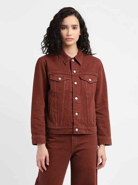 Levi's red cheap denim jacket womens